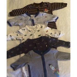 Lot of 5 Baby Boy One-Piece Outfits Size 3 Months Carters Long Sleeve Ex…